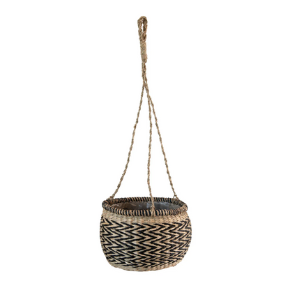 Hand- Woven Hanging Basket Planter w/ Lining