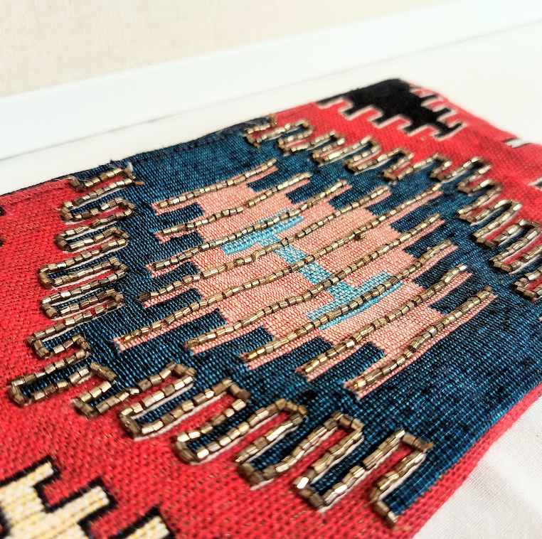 Multi-Color Beaded Aztec Print Wristlet