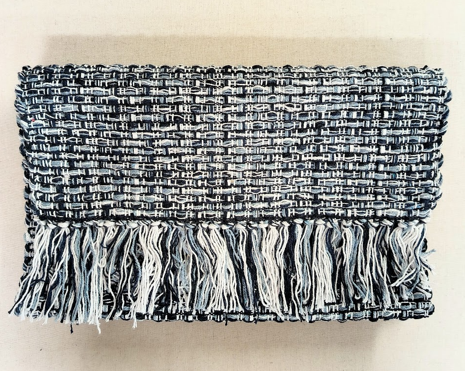 Blue & Gray Woven Table Runner