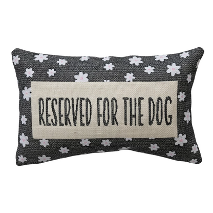 Cotton & Jute Embroidered Pillow w/ Flower Pattern