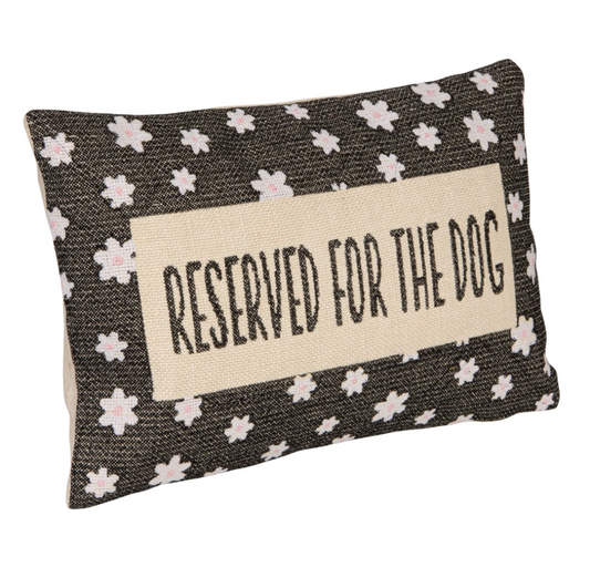 Cotton & Jute Embroidered Pillow w/ Flower Pattern