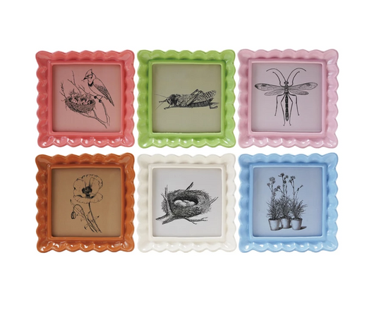 Resin Ruffled Photo Frame, 6 Colors