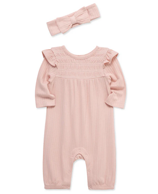Pink Jumpsuit & Headband Set