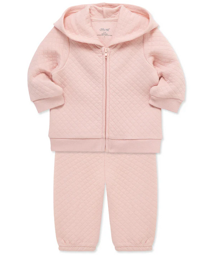 Pink Quilted Hoodie Set