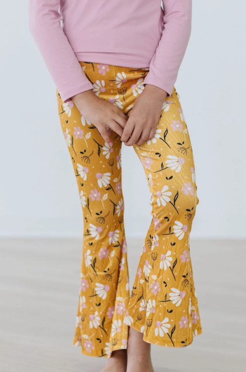 Dandelions Velvet Bell Bottom Leggings