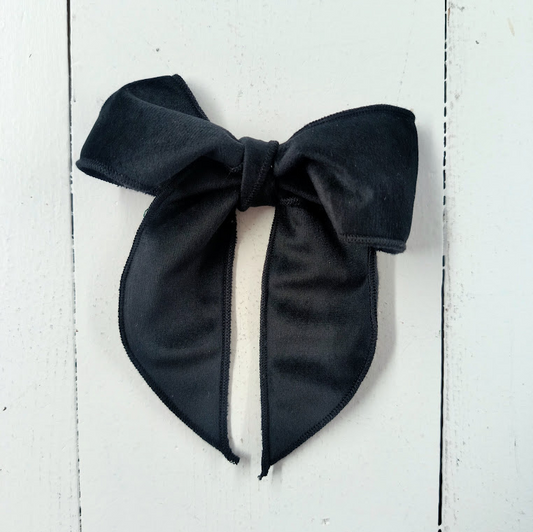 Black Velvet Clip Bow