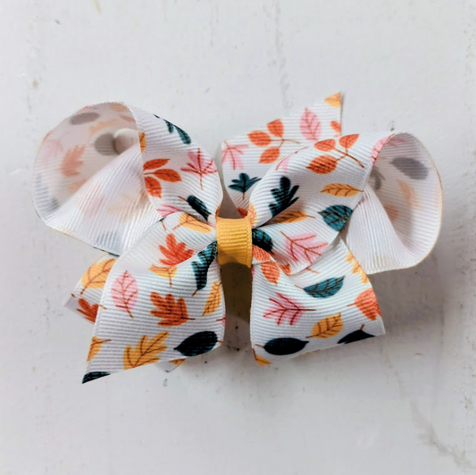 Colorful Leaves Hair Bow Clip