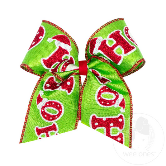 Large Green & Red Christmas Hair Bow
