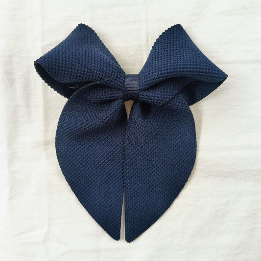 Medium Textured Navy Bow w/ Tail
