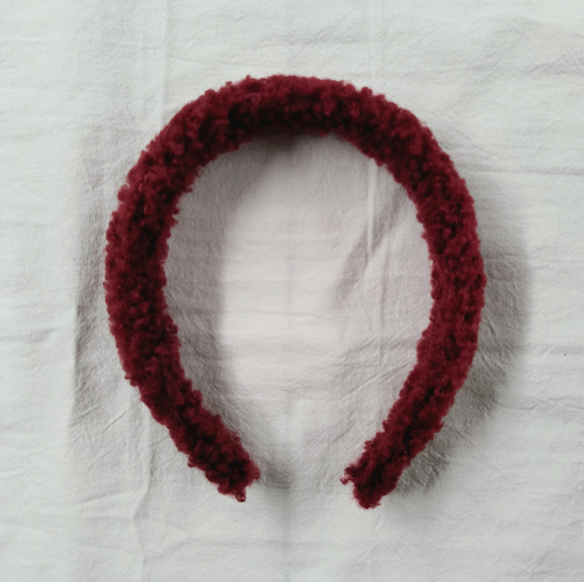 Cranberry Sherpa Covered Headband