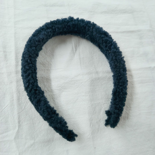 Navy Sherpa Covered Headband