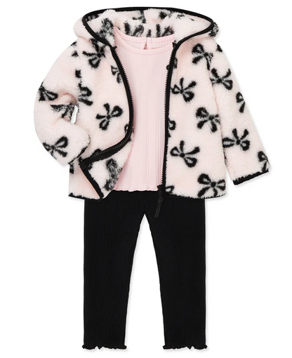 3pc Sherpa Bow Jacket set