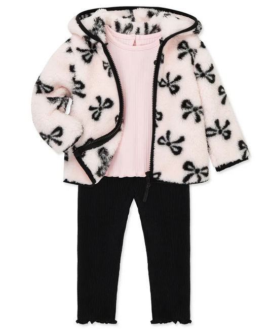3pc Sherpa Bow Jacket set
