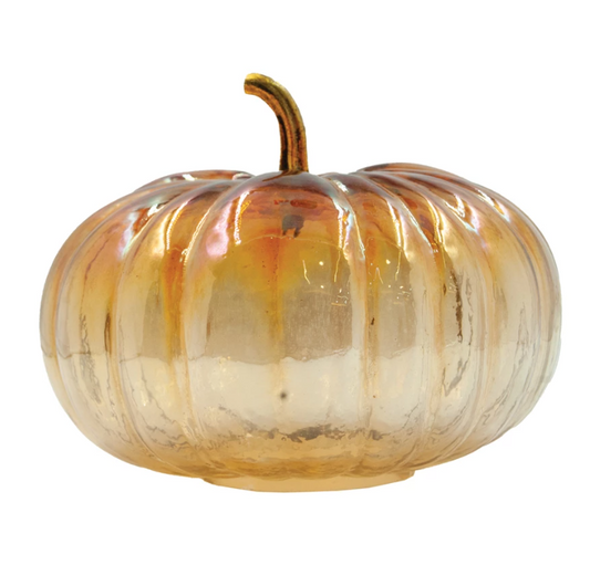 Glass Pumpkin w/ Brass Stem