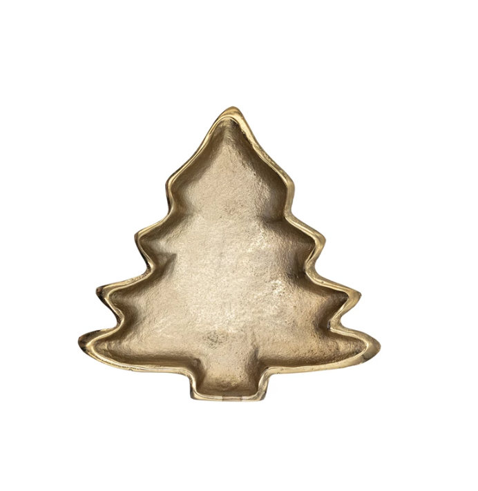 Metal Tree Shaped Dish w/ Gold Finish