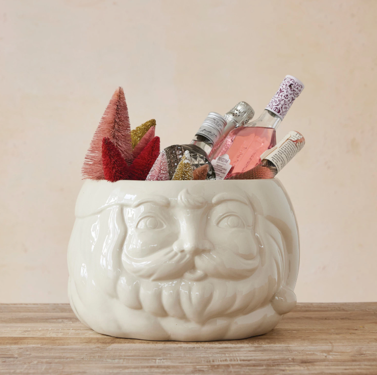 Large Stoneware Santa Cooler/Container