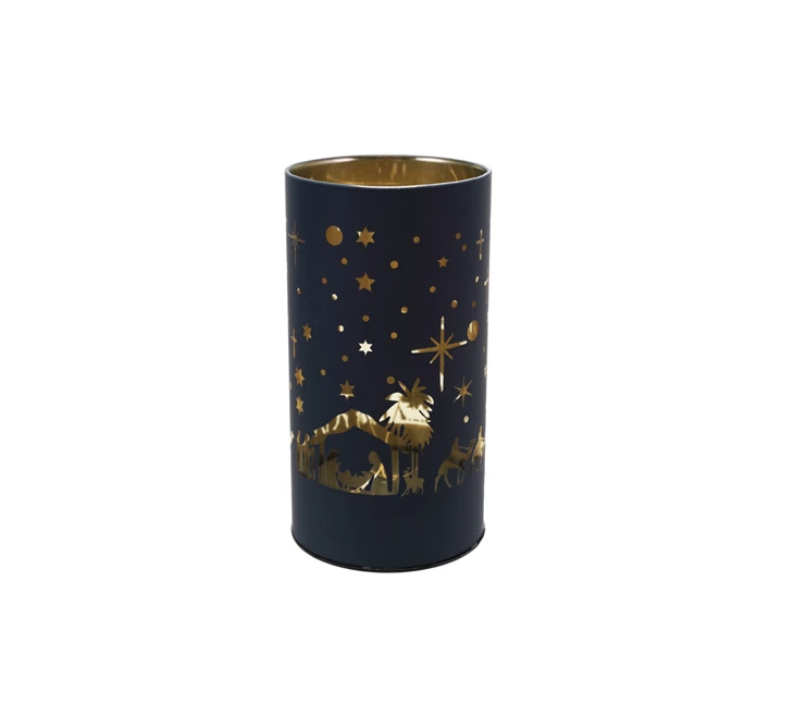 Glass LED Light w/ Nativity Scene