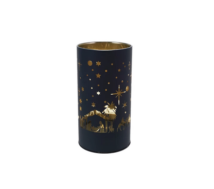 Glass LED Light w/ Nativity Scene
