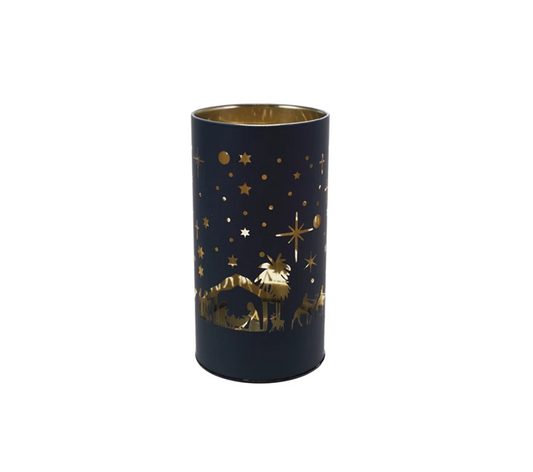 Glass LED Light w/ Nativity Scene