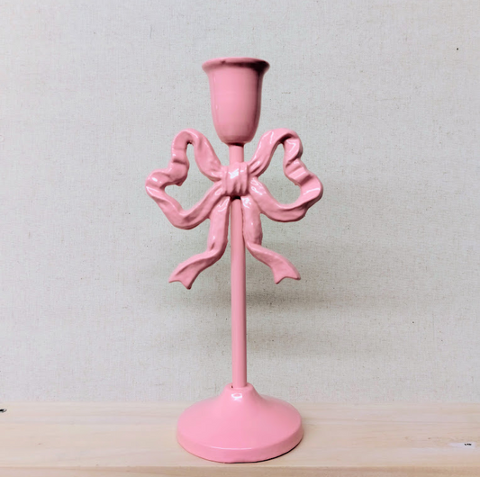 10"H Cast Iron Bow Taper Holder, 2 Colors