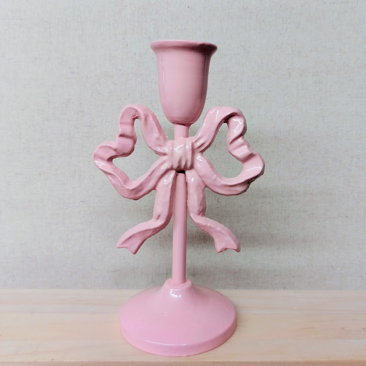 8"H Cast Iron Bow Taper Holder, 2 Colors