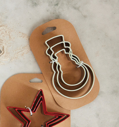 3pc Stainless Steel Holiday Cookie Cutters, Assorted