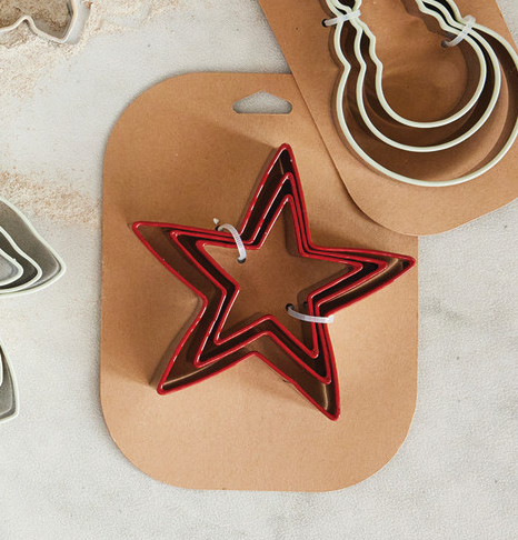 3pc Stainless Steel Holiday Cookie Cutters, Assorted