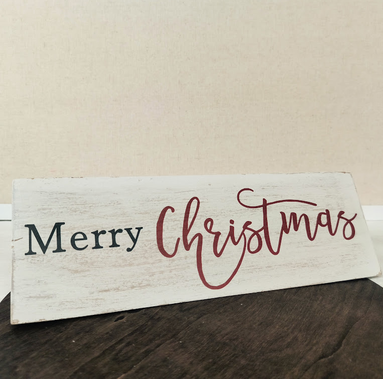 Merry Christmas Wood Table Sign