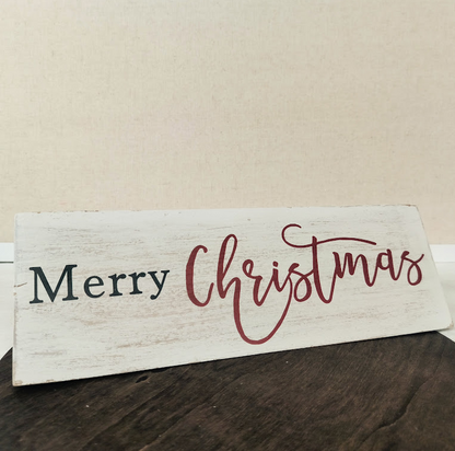 Merry Christmas Wood Table Sign