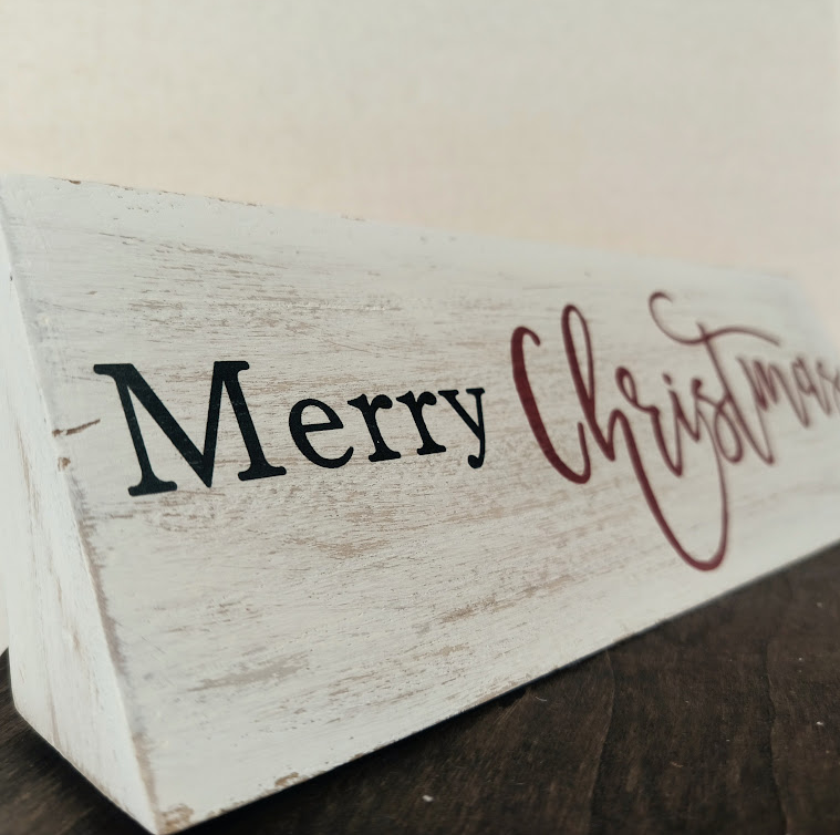Merry Christmas Wood Table Sign