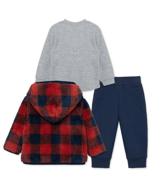 Check 3-Piece Sherpa Set