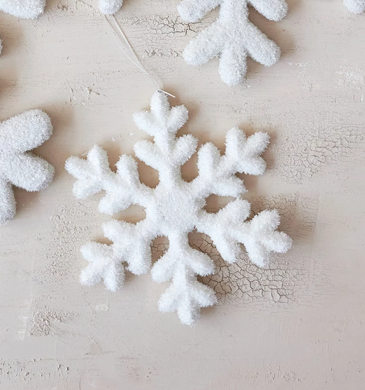 Small Flocked Foam Snowflake Ornament