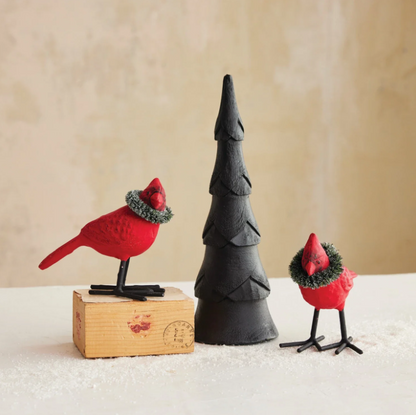 Cast Iron Cardinal w/ Wreath