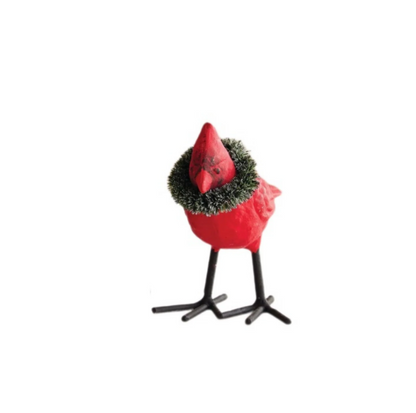 Cast Iron Cardinal w/ Wreath