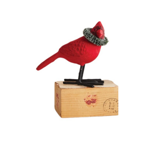 Cast Iron Cardinal w/ Wreath