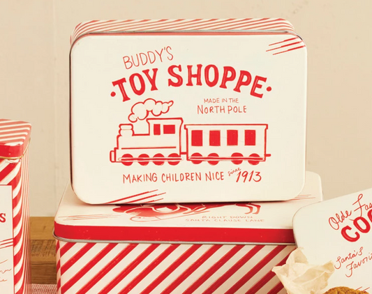 Decorative Tin w/ Vintage Toy Shoppe Design