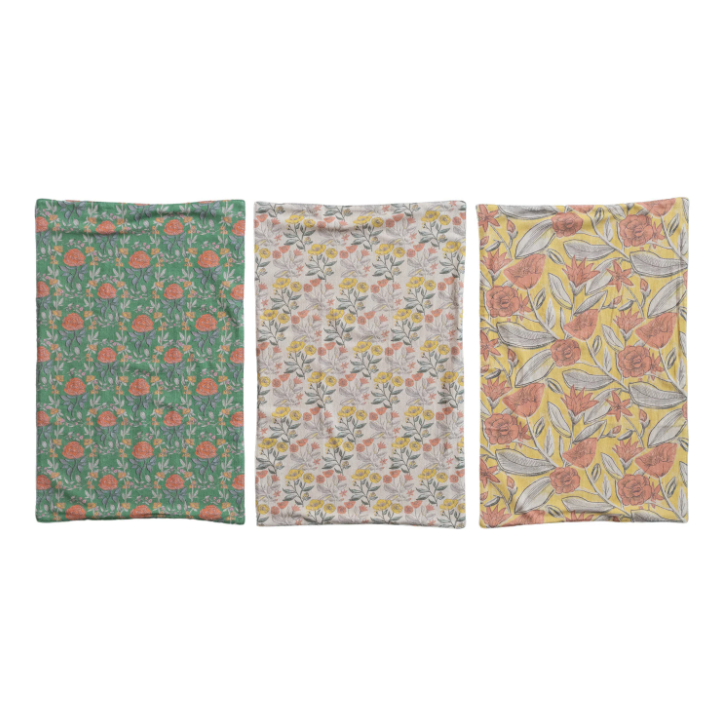 Cotton Floral Tea Towels & Terry Back, 3 Styles