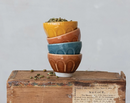 Stoneware Pinch Pot, 4 Colors