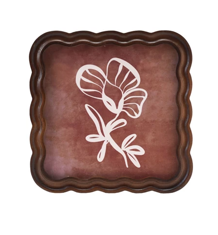 Dark Rubberwood Scalloped Photo Frame