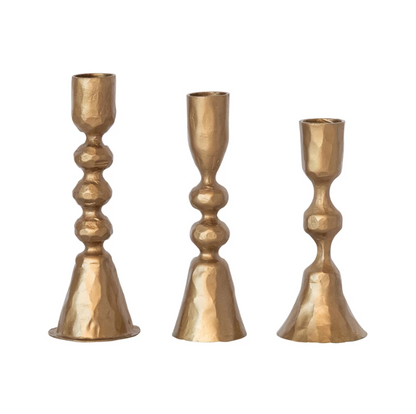 Hand-Forged Cast Iron Taper Holders, 3 Styles