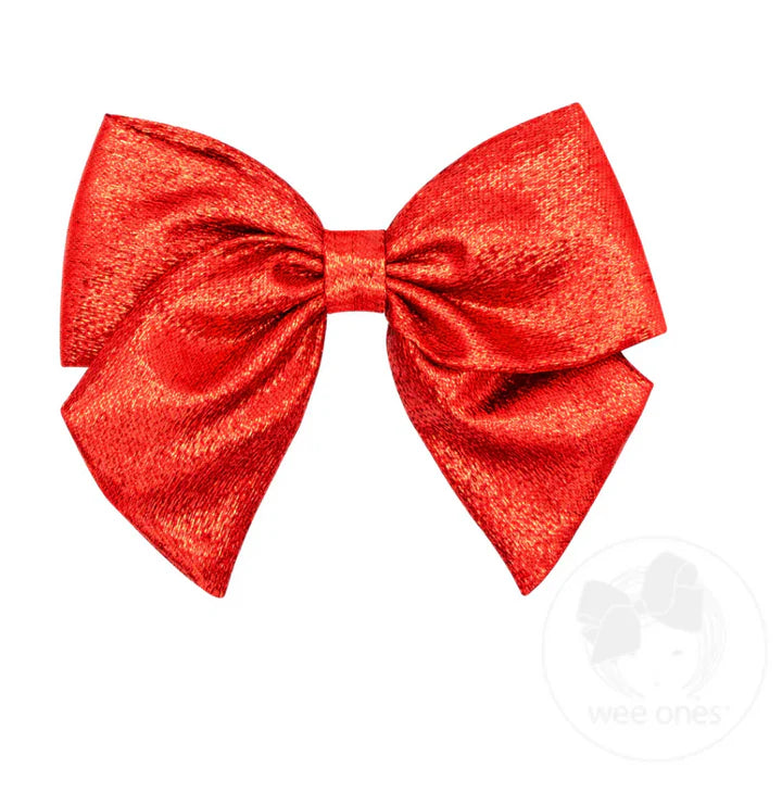 Metallic Lame Bow Red