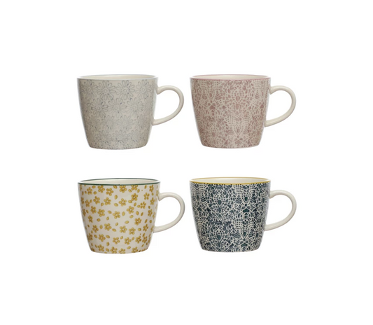 Patterned Stoneware Mug