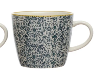 Patterned Stoneware Mug