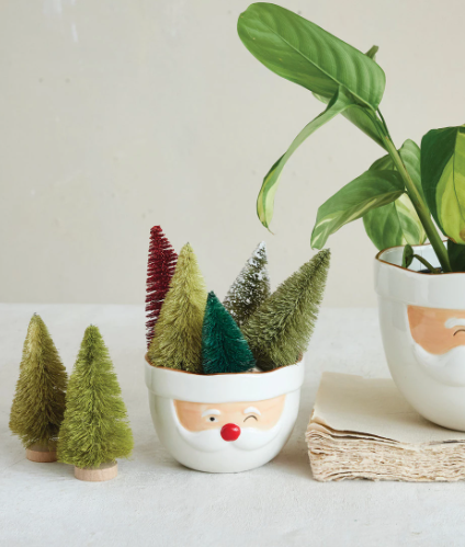 Stoneware Winking Santa Mixing Bowl