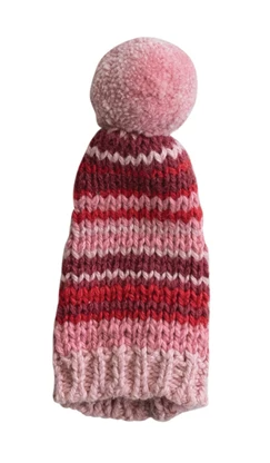 4"H Cotton Knit Hat Bottle Topper w/ Pom Pom, Assorted