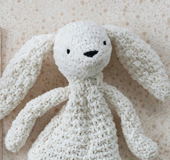 Knit Fabric Chenille Bunny Toy, 2 Colors