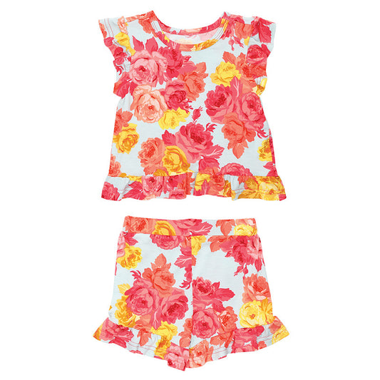 Rose Floral Ruffle Set