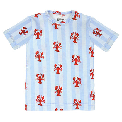 Blue Stripes + Lobsters Short Sleeve + Shorts PJ Set