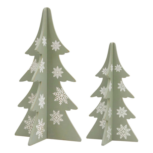 4-Sided Snowflake Trees, Set of 2
