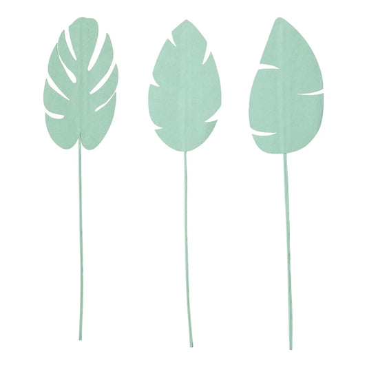 24" Mint Green Paper and Wire Leaf Pick